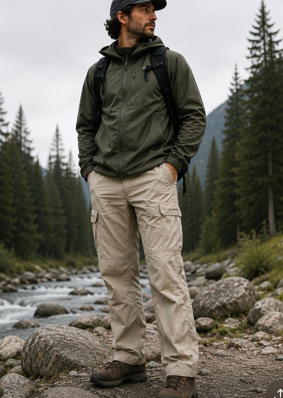 Schoffel ACF Outdoor cargo pants zip pockets lightweight hiking Gorpcore size 40